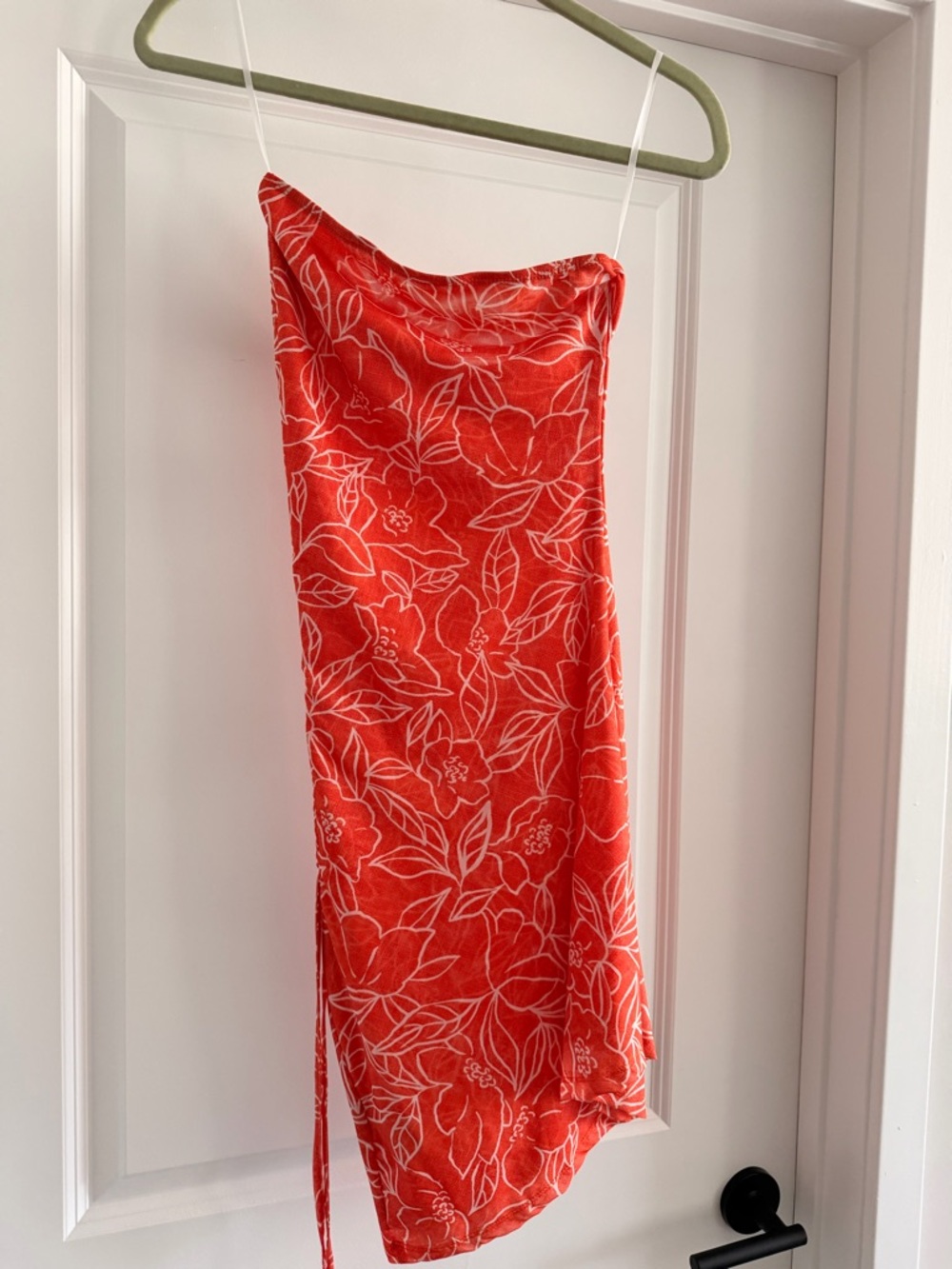 SHEIN Red Strapless Floral Slip Dress